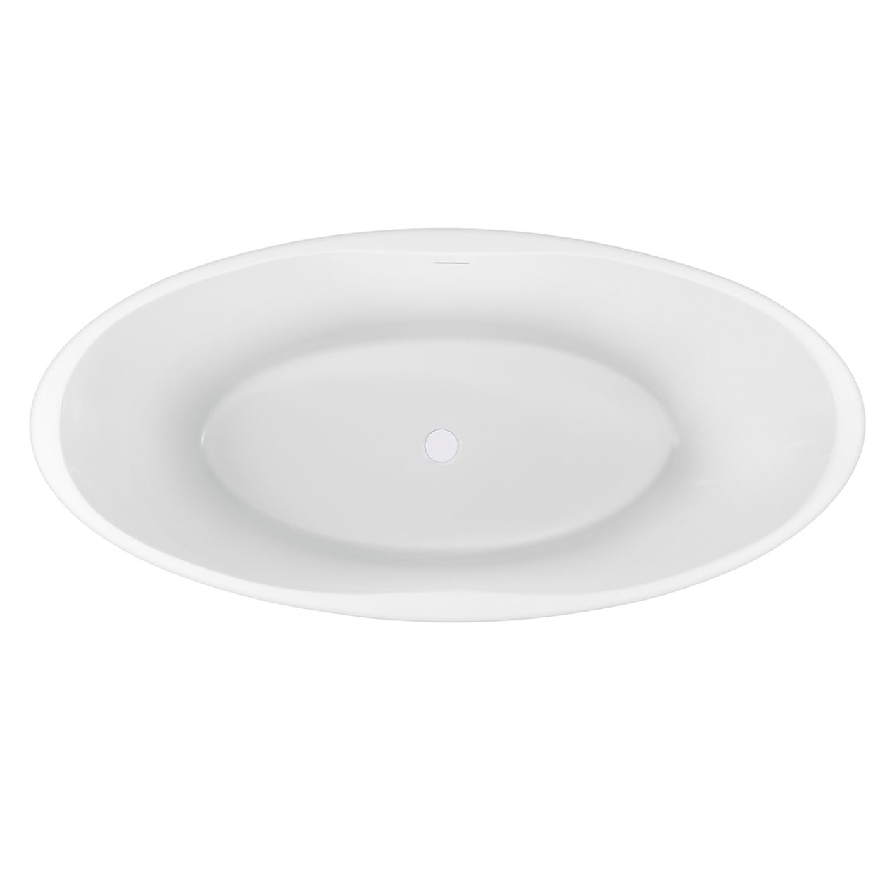 Wiesbaden Oval Vrijstaand Ligbad Acryl Mat Wit 170cm